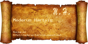 Mederus Hartvig névjegykártya